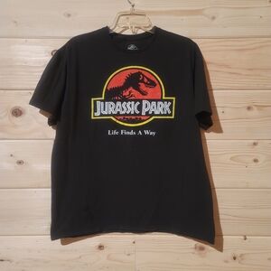 Jurassic Park Black Graphic Tee - Short Sleeve Size XL 23x25